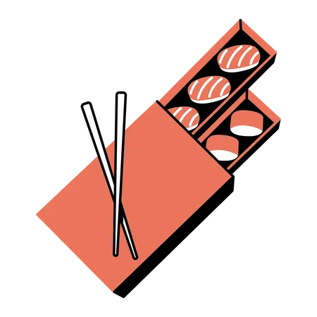 機能的な寿司パッケージ  イラスト