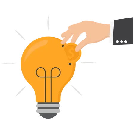 Fundraising Idea Funding New Innovative Project Donation Investing Or VC Venture Capital To Support Startup Idea Concept Business People Donate Or Contribute Fundraiser New Lightbulb Project 일러스트레이션