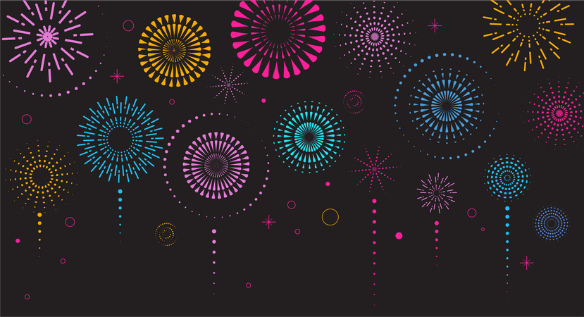 Fundo de fogos de artifício  Ilustração