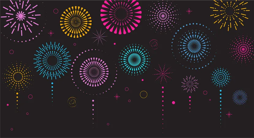 Fundo de fogos de artifício  Ilustração