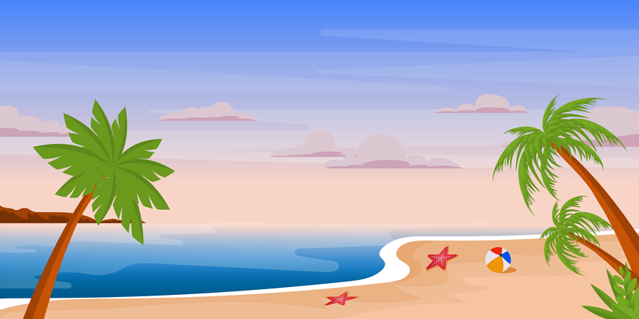 Fundo de praia  Ilustração