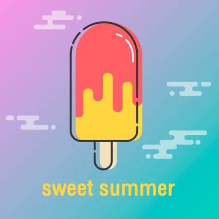 Fundo doce de verão  Ilustração