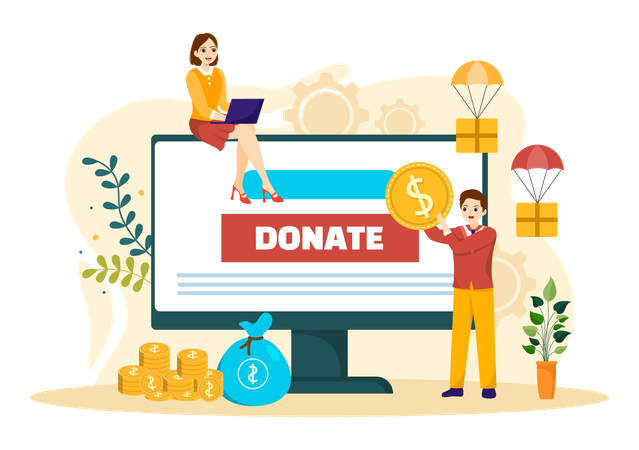 Fundraising Charity and Donation  일러스트레이션