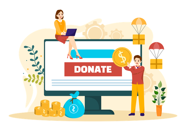 Fundraising Charity and Donation  Illustration