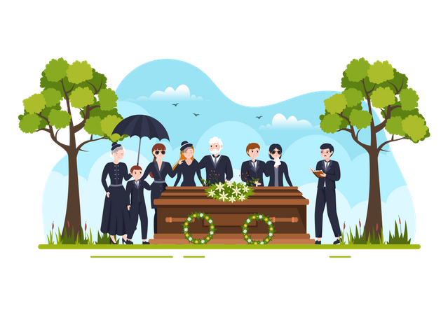 Funeral Ceremony  Illustration