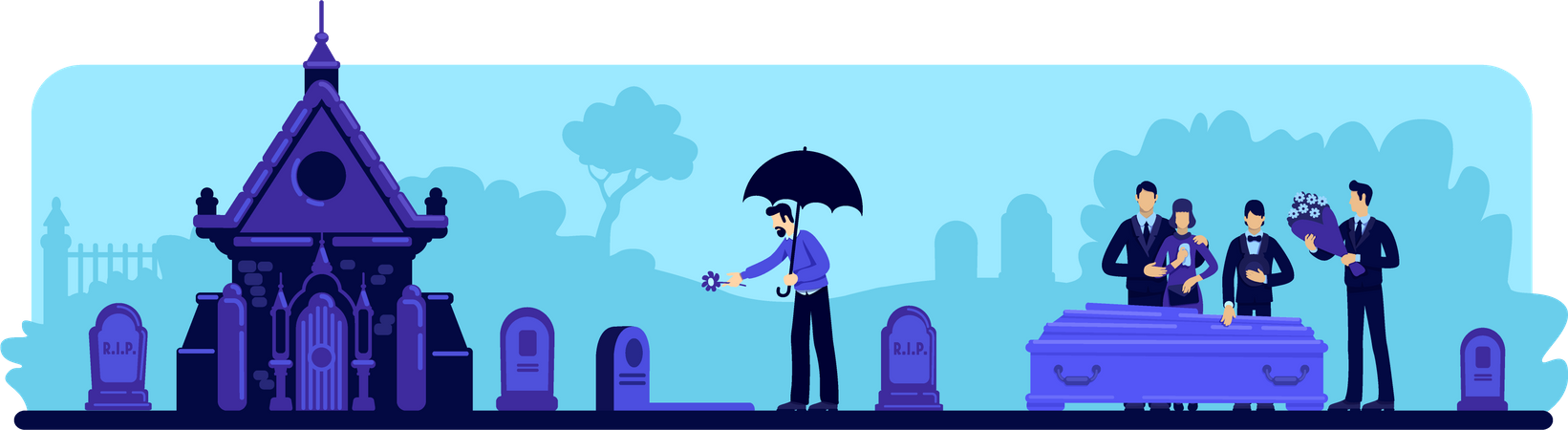 Funeral ceremony  Illustration