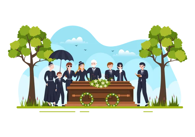 Funeral Ceremony  Illustration