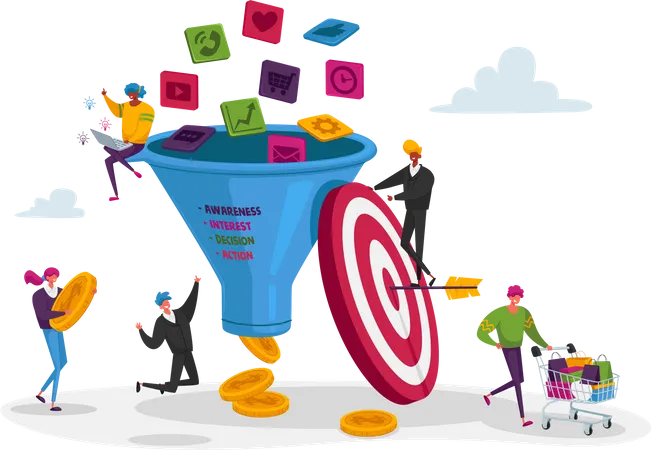 Funnel marketing  Illustration