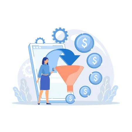 Funnel sales strategy  Illustration