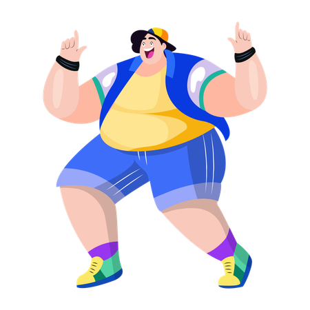 Funny Boy dancing  Illustration