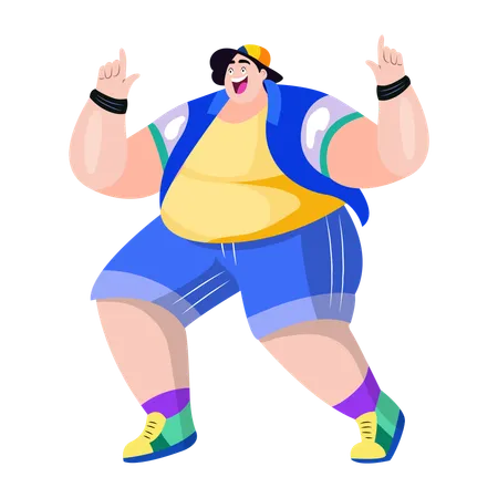 Funny Boy dancing  Illustration