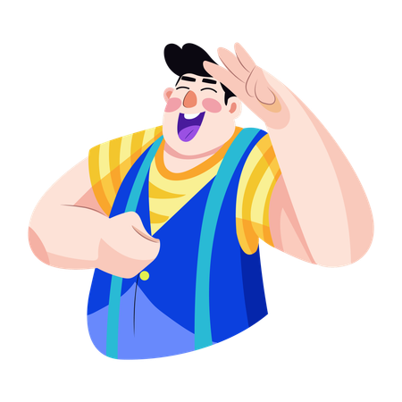 Funny boy laughing  Illustration