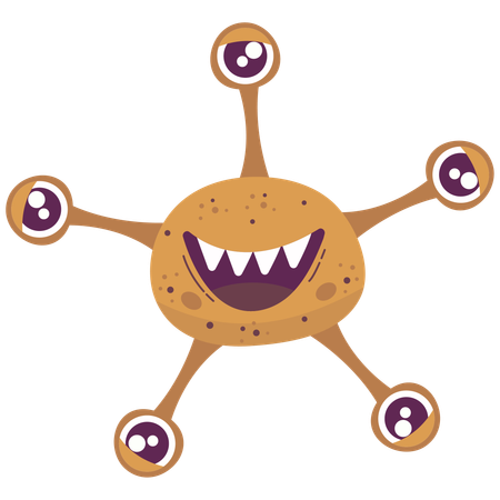 Funny Brown Eyed Virus  Illustration