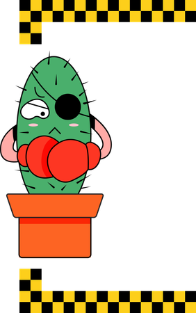 Funny cactus boxing  Illustration
