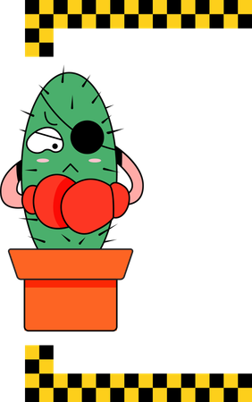 Funny cactus boxing  Illustration