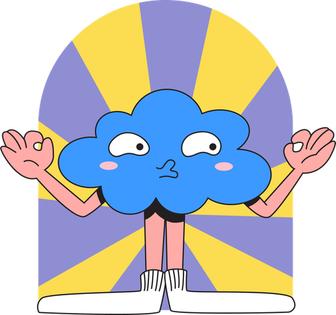 Funny cloud character purse lip  일러스트레이션