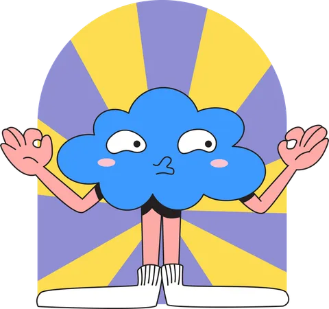 Funny cloud character purse lip  イラスト