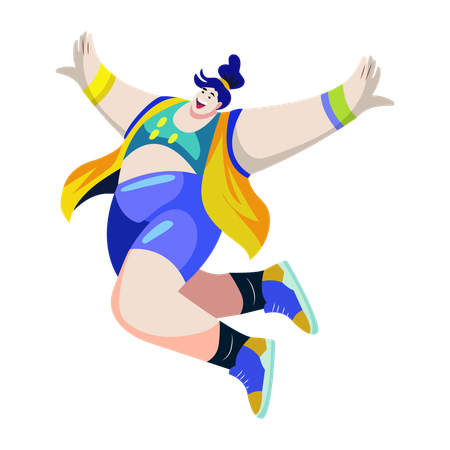 Funny Dancer jumping  Illustration