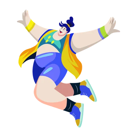 Funny Dancer jumping  Illustration