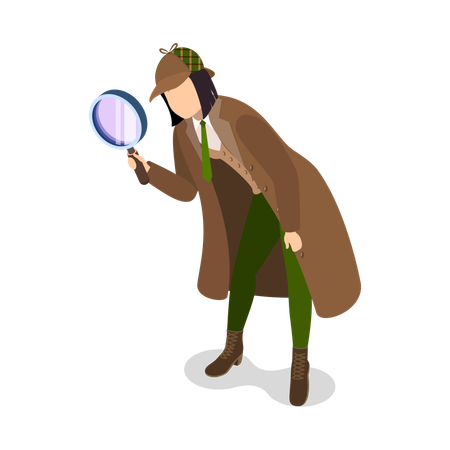Funny Detective Characters  Illustration
