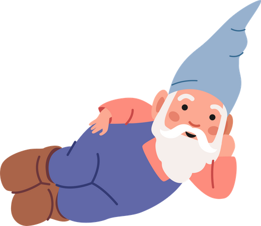 Funny Garden Dwarf  Illustration