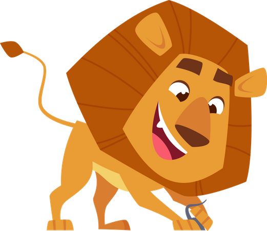 Best Premium Funny Lion Illustration download in PNG & Vector format