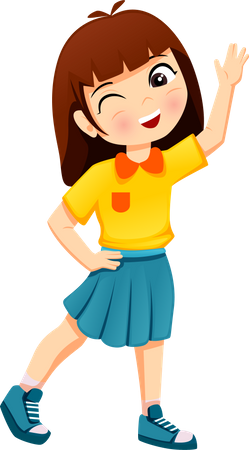 Funny Little Girl  Illustration