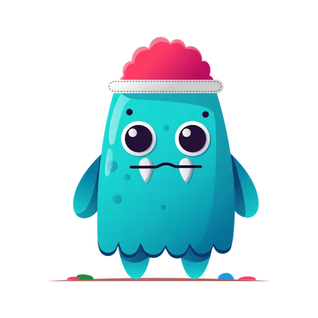 Funny monster standing  Illustration