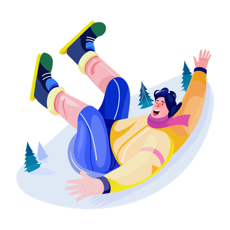 Funny Snowboarder  Illustration