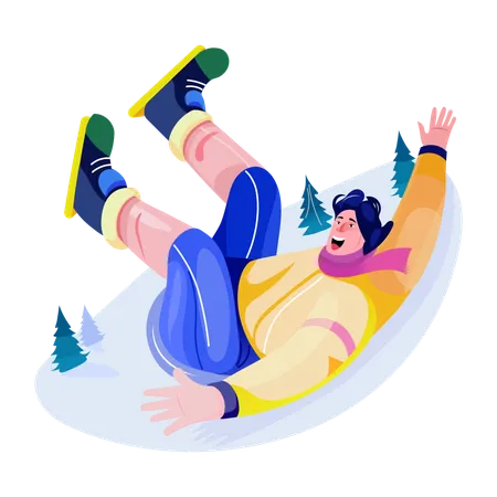 Funny Snowboarder  Illustration