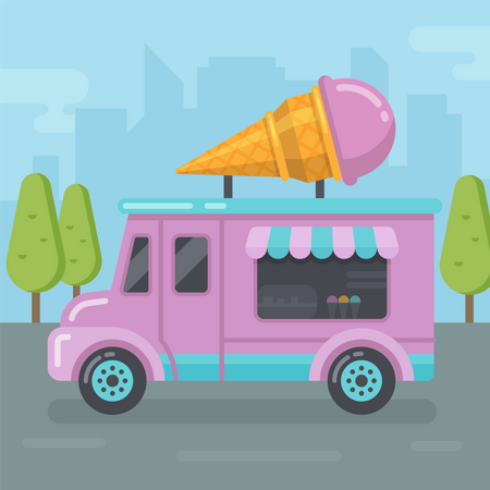 Furgoneta de helados  Ilustración
