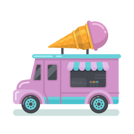 Furgoneta de helados  Ilustración