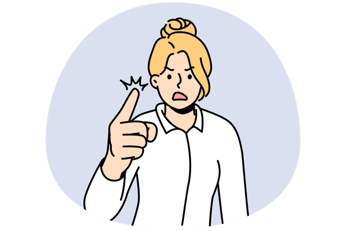 Furious businesswoman feel emotional screaming and scolding  Illustration