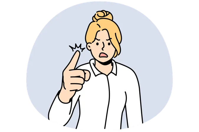 Furious businesswoman feel emotional screaming and scolding  Illustration