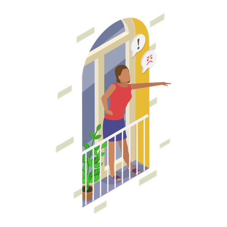 Furious Female shouting  Illustration