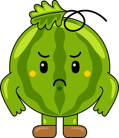 Furious Watermelon Mascot  Illustration