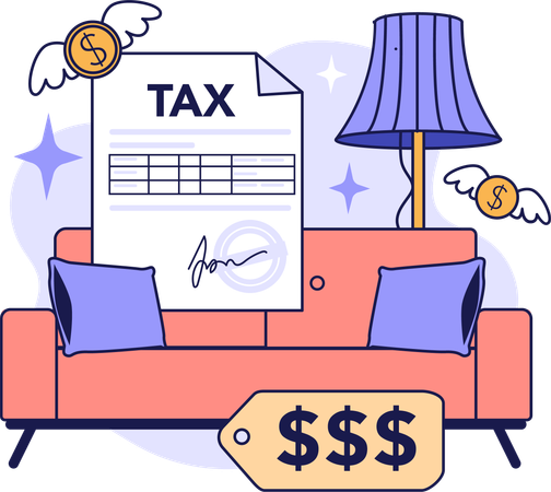 Furniture tax and expenses  イラスト