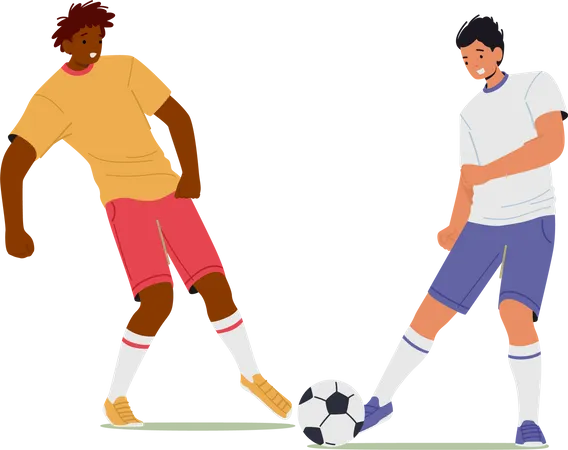 Football-Athlet spielt Fußball  Illustration