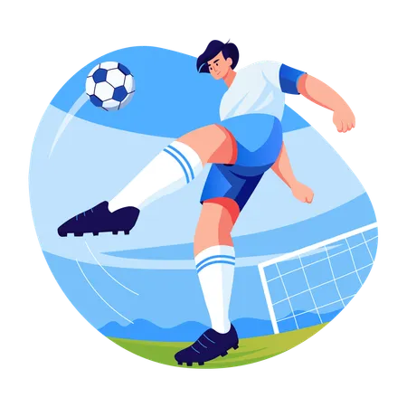 Fußball spielen Fußball im Boden Illustration