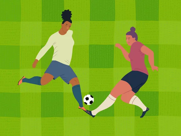 Fußballerinnen beim Spiel  Illustration