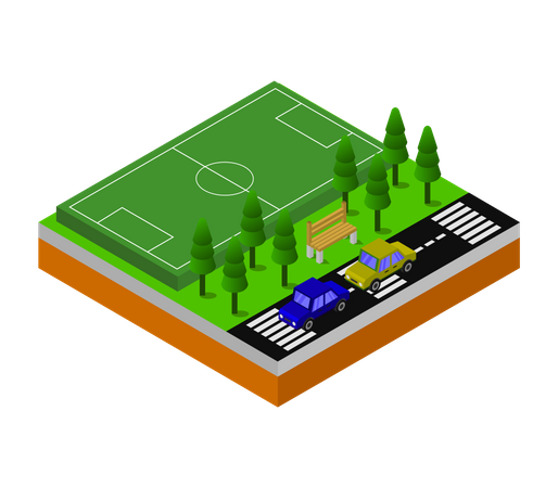 Fußballplatz  Illustration