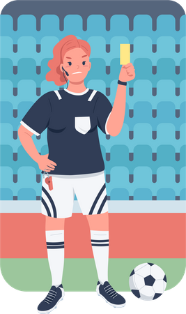 Frau Fußball Schiedsrichter  Illustration