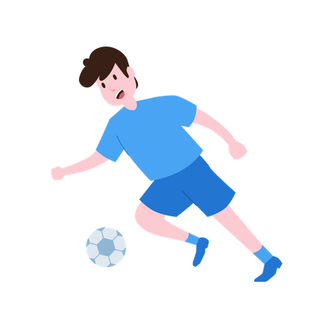 Fußballspieler dribbelt mit Ball  Illustration