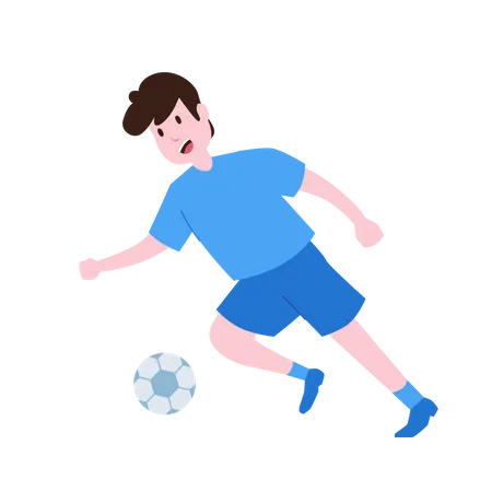 Fußballspieler dribbelt mit Ball  Illustration