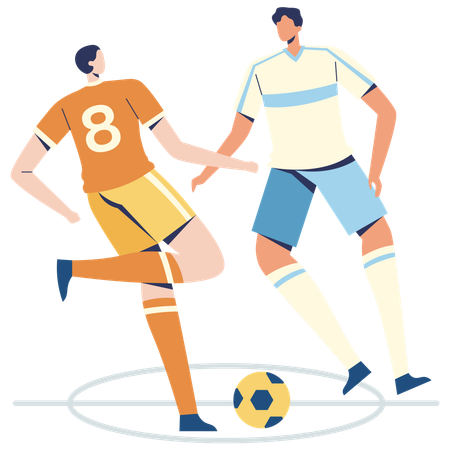 Fußballspieler beim Kick-off-Fußball  Illustration