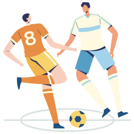 Fußballspieler beim Kick-off-Fußball  Illustration