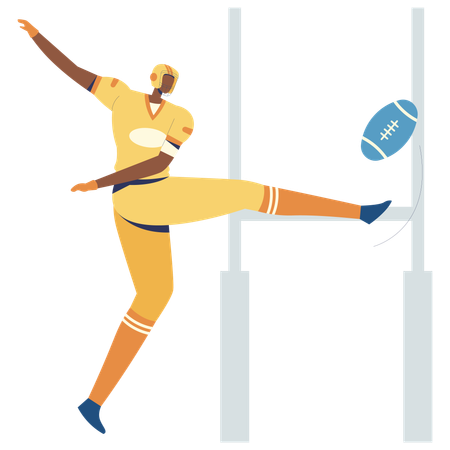 Footballspieler beim Conversion Kick  Illustration