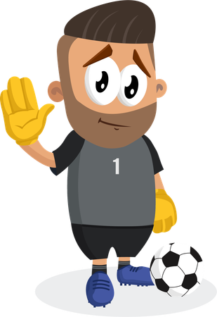 Abschiedspose des Footballspieler-Maskottchens  Illustration