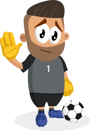Abschiedspose des Footballspieler-Maskottchens  Illustration