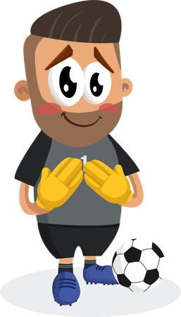 Football-Spieler-Maskottchen beschämt pose  Illustration